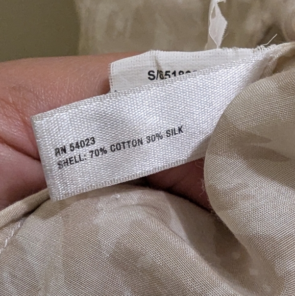 GAP Cotton Silk Cream Beige Tunic Button Front 3/4 Sleeve Brush Stroke Print- XL - Picture 11 of 11